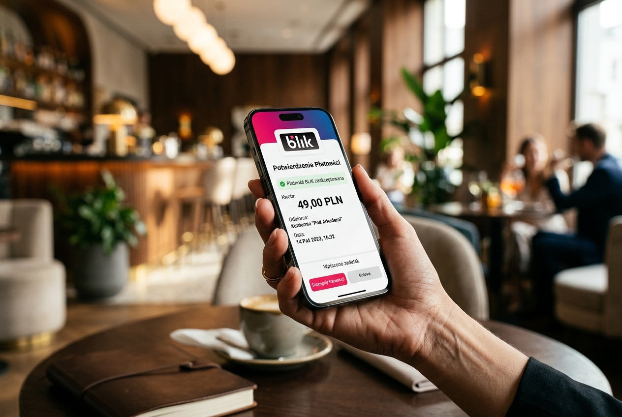 A smartphone displaying a secure BLIK payment screen.